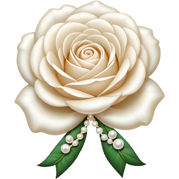white English rose Benjamin Britten ( flower ) and pearl bow emoji