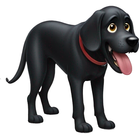Big black dog with slobber  emoji