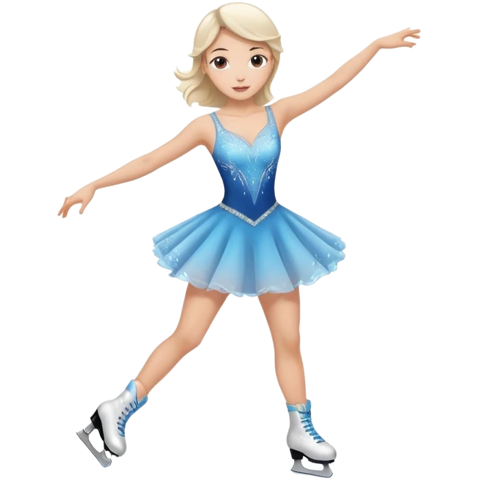 buz pıstının ustunde kayan,yarısma ıcın elbıse gıymıs ve artıstık hareketler yapan kadın emojısı  emoji