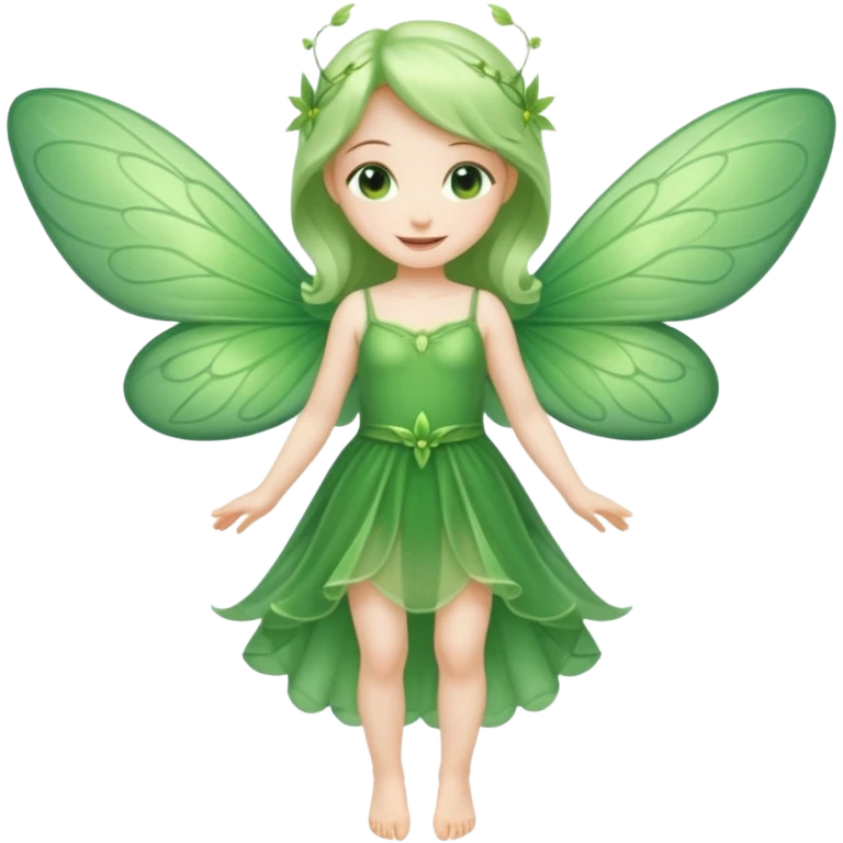 full body of little green fairy emoji