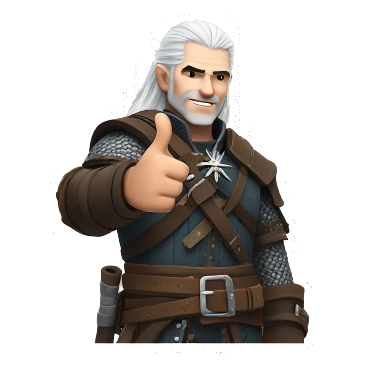 geralt of rivia, thumb up emoji