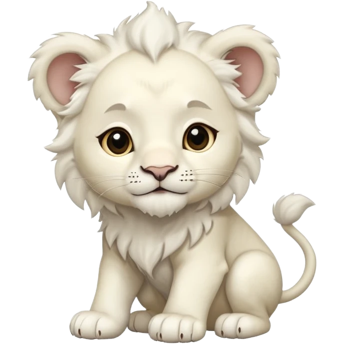 Mini White Lion School  emoji