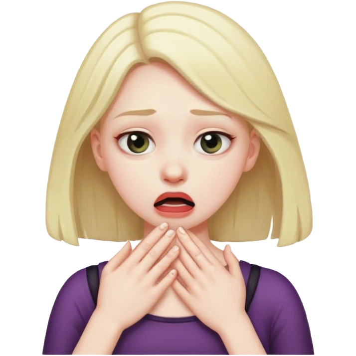 Girl pretending to choke herself  emoji