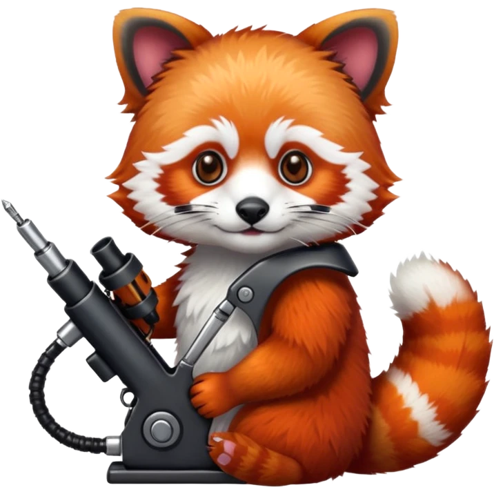Red panda with tattoo machine  emoji