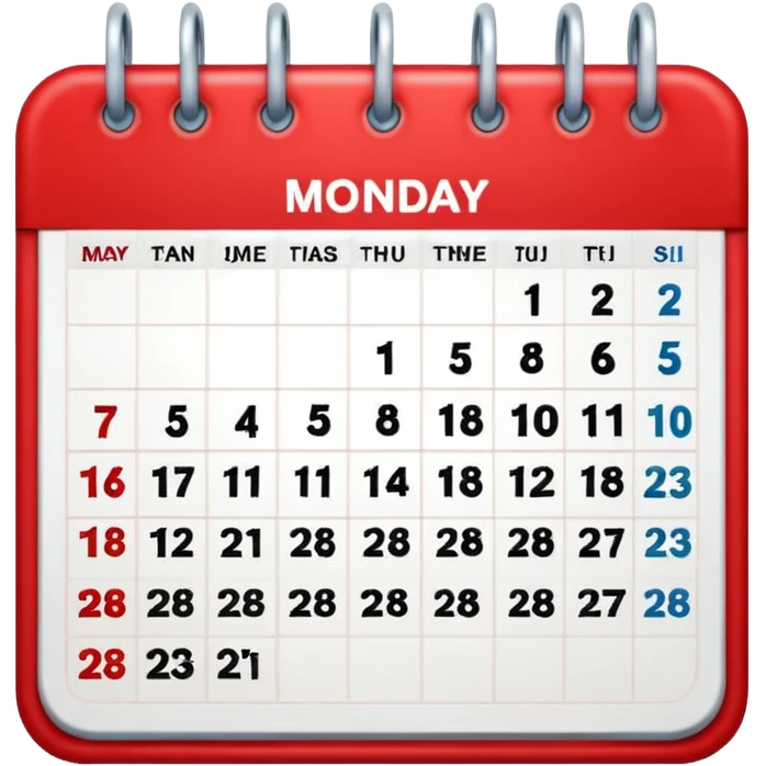 calendario en lunbes emoji