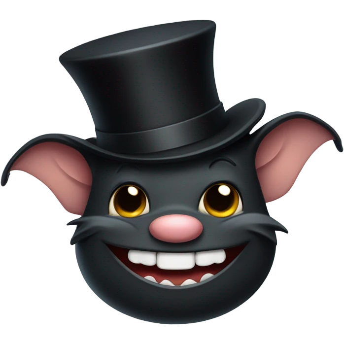 Happy bat with top hat emoji