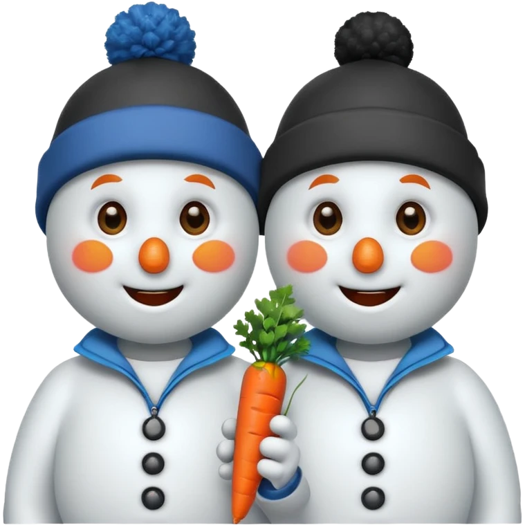 snowmen holding microphone wich sweat cap emoji