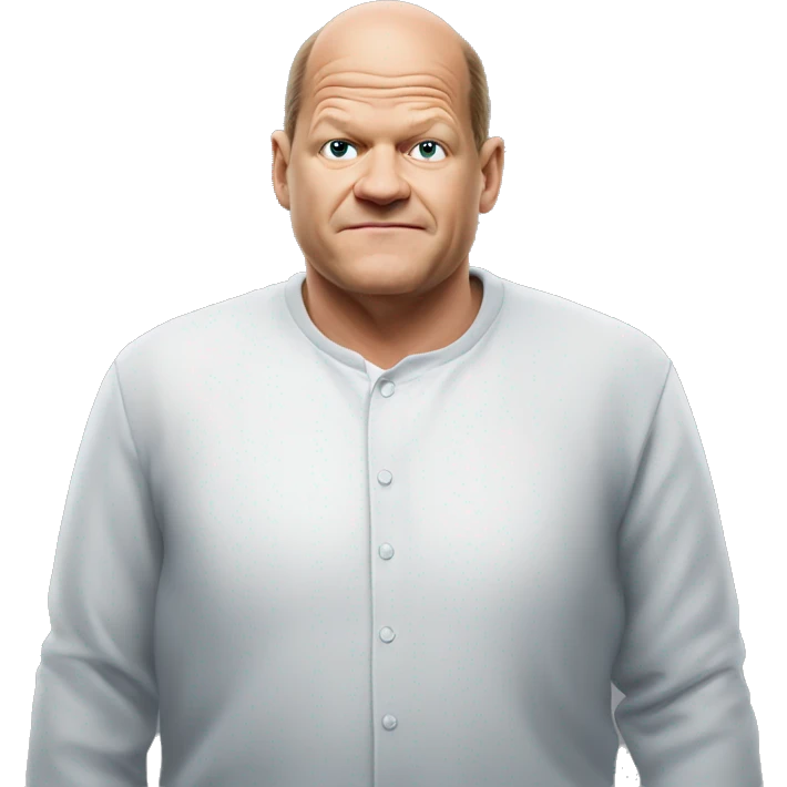 Olaf Scholz photorealistic shrugs emoji