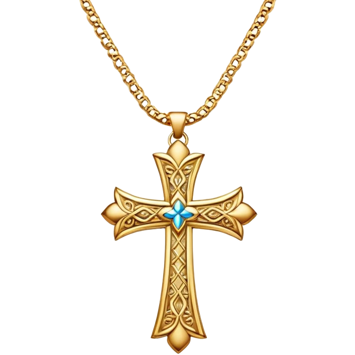 Gold cross necklace  emoji