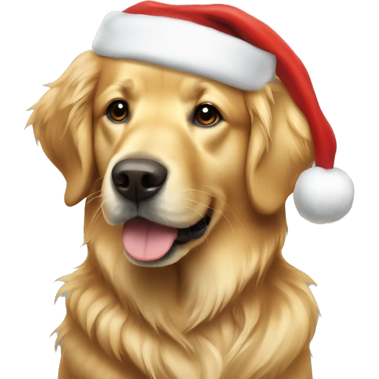 golden retriever with santa hat emoji