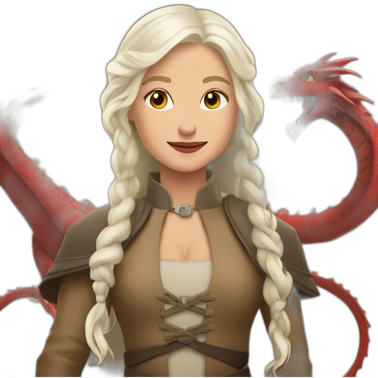 Daenery Targaryen with dragons emoji