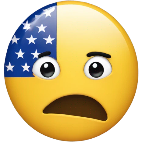 Meh face with a flag emoji