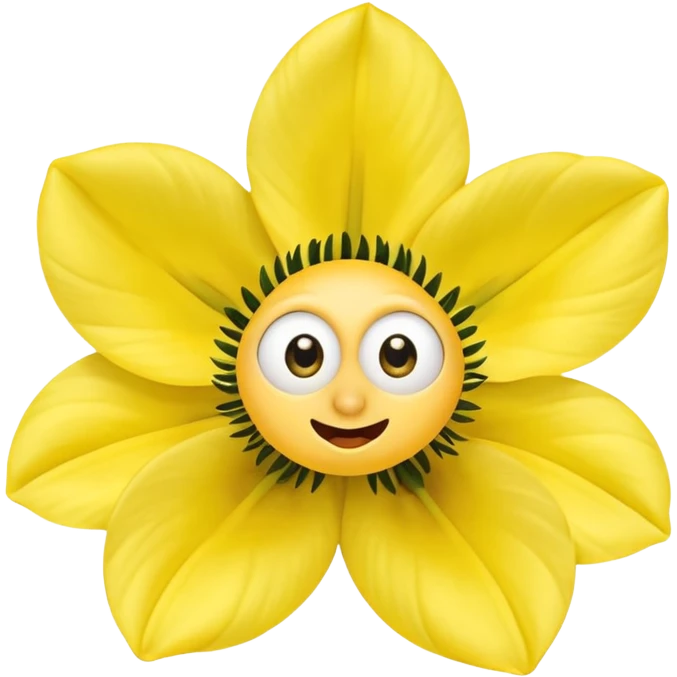 five leaved yellow anemone eyes mouth emoji