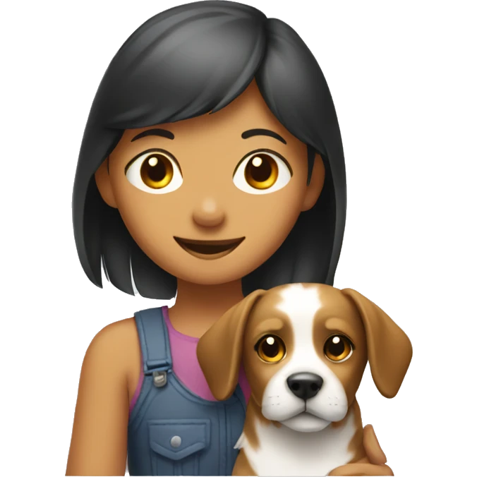 dog with girl emoji