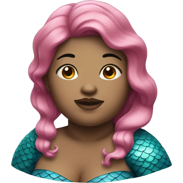 Fat mermaid with blue hair emoji