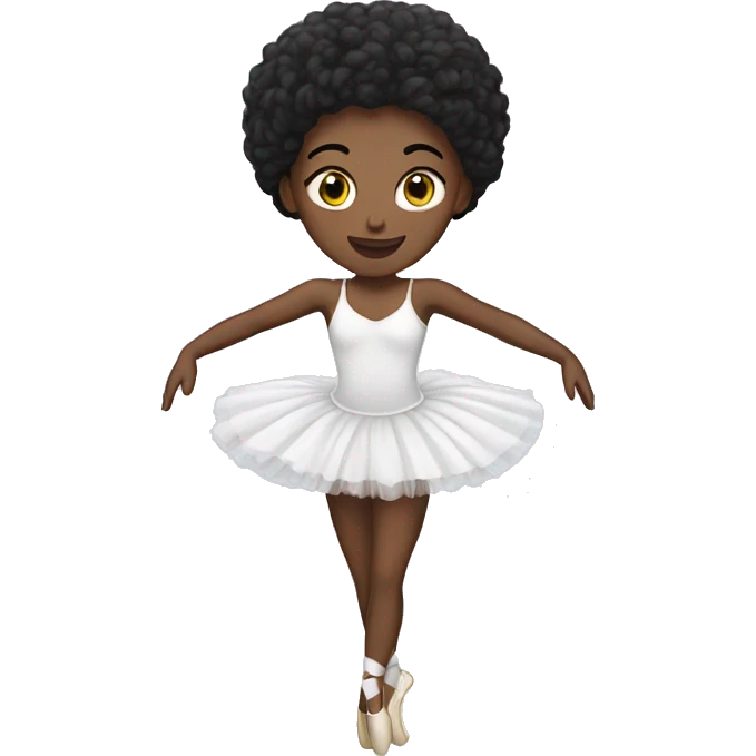 black ballerina wearing a white tutu emoji