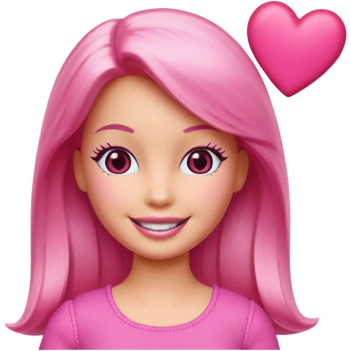 lav en barbie emoji med hjerter istedet for øjne emoji