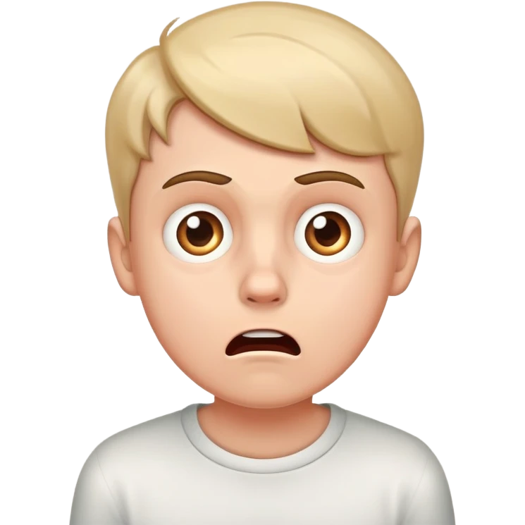 White boy scared emoji