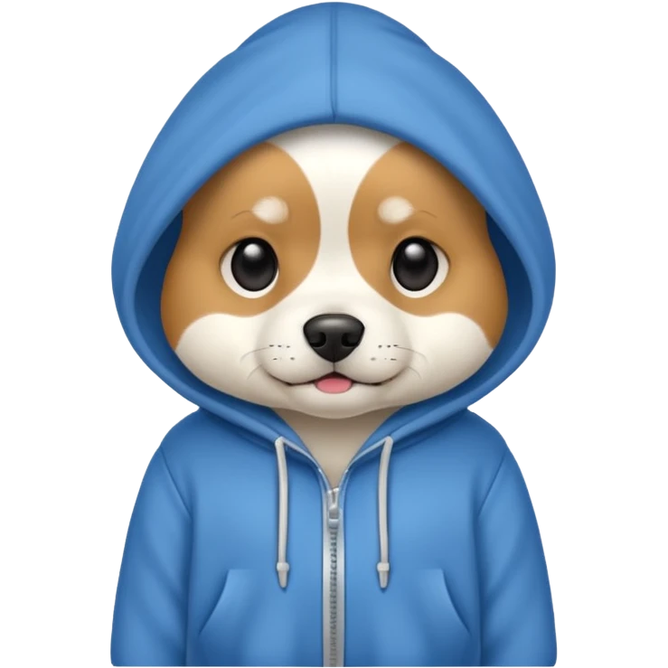 Dog wearing a hoodie  emoji