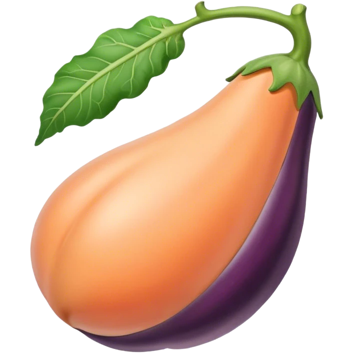 Eggplant in peach emoji