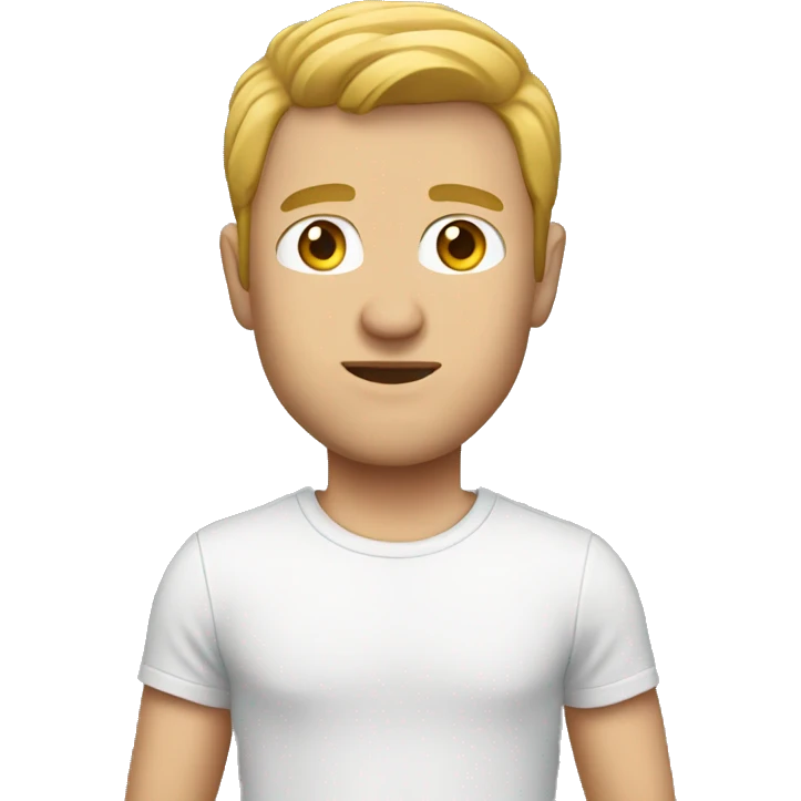White guy wearing shot and tshirt  emoji