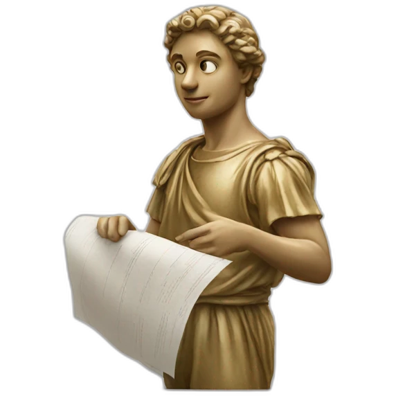 statue holding papers italy emoji