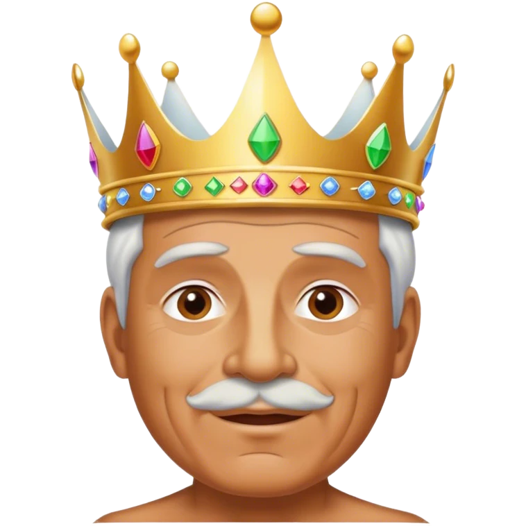 Pelado de 63 años Gay usando una corona que dice: “Soy Gay”. emoji