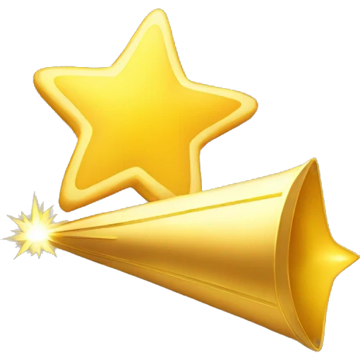 Golden shooting star emoji
