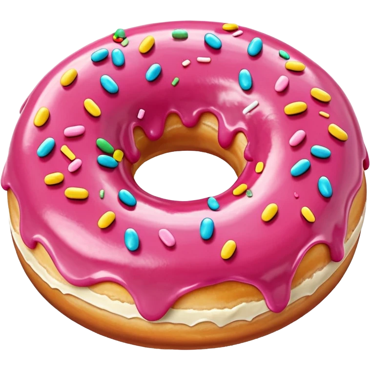 glazed donut with pink icing emoji