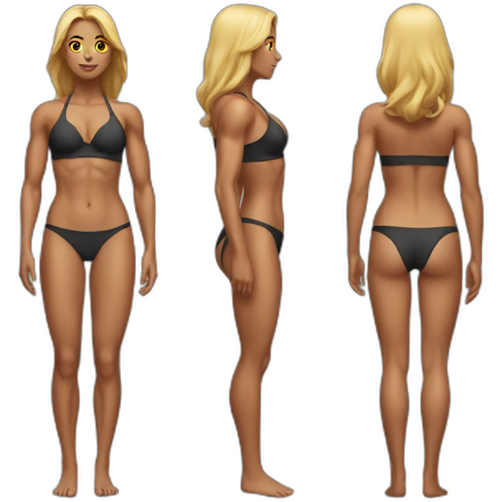 Muscular woman bikini emoji