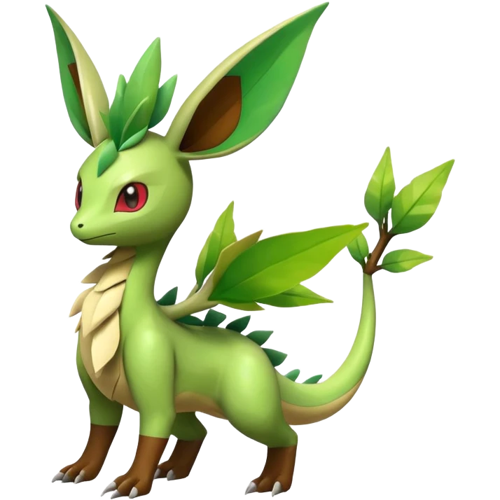 Shiny Flygon-Leafeon-Meganium-hybrid, full body emoji