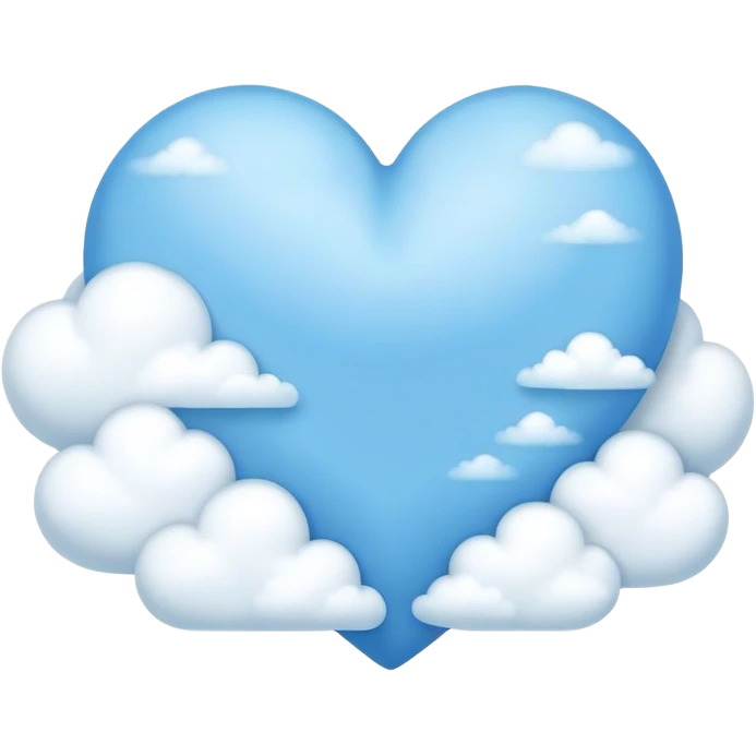 Corazón azul con nubes  emoji