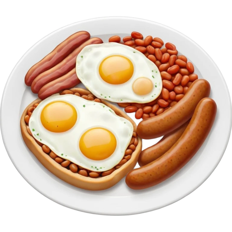 full English breakfast, minimal details, bold outline, fits a GTA inventory slot emoji