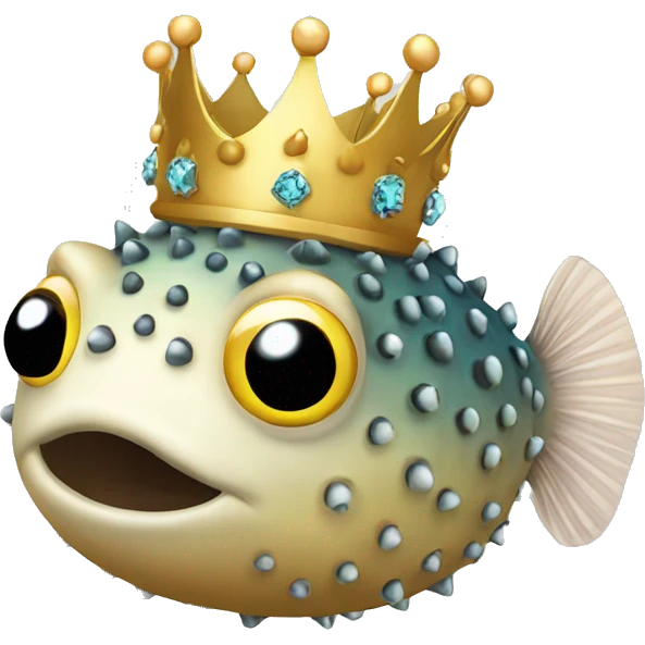 Princess Pufferfish with crown emoji
