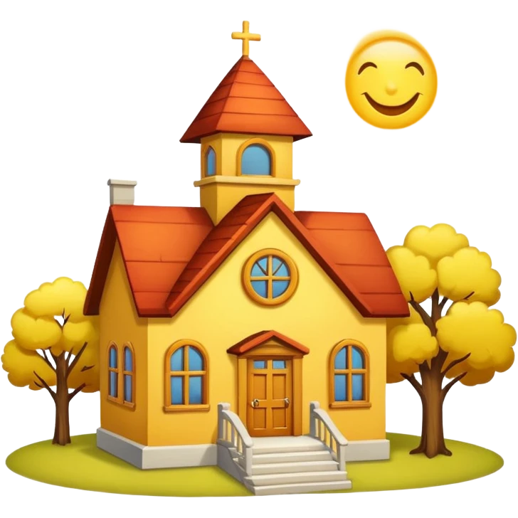 yellow school house emoji