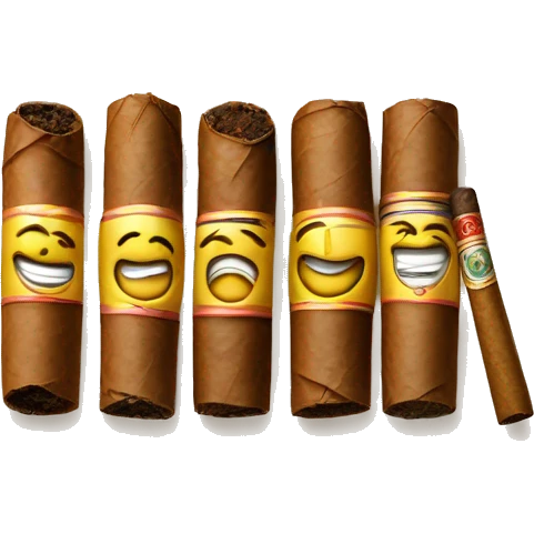 a smileyface and three cigars. emoji