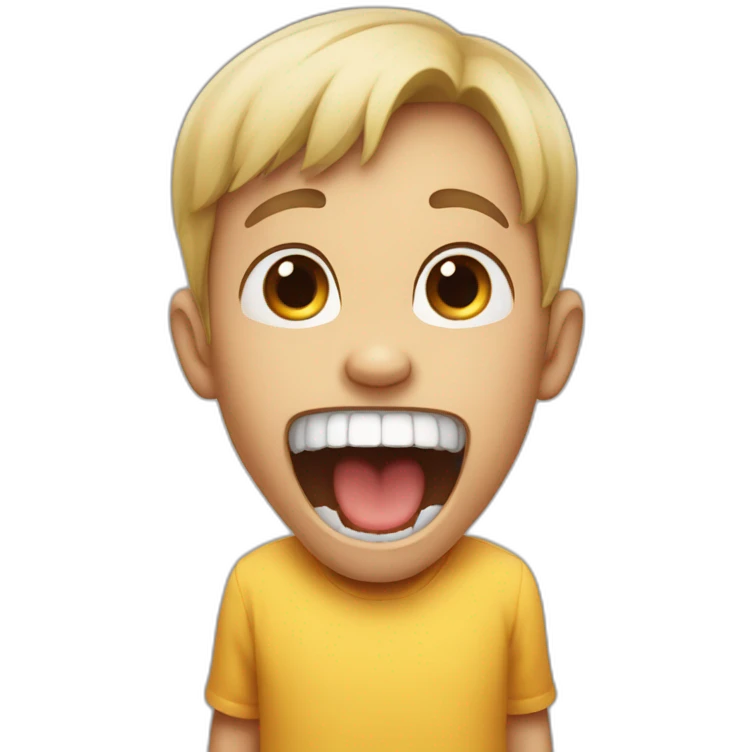 kid scream hand to mouth emoji
