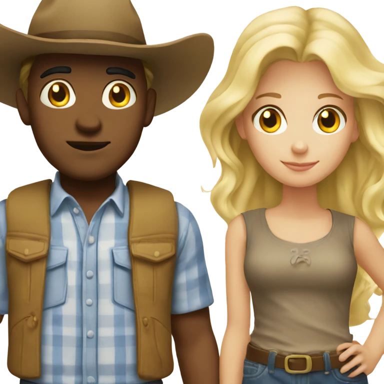 Country boy with blonde girl emoji
