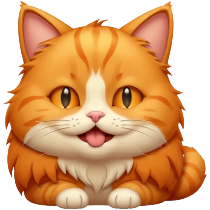 Cute, sleepy orange cat emoji for Discord, droopy eyes, tiny yawn, fluffy fur, cartoonish chibi style, clear at small size.
 emoji