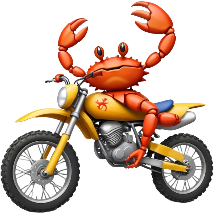 Crab riding dirt bike emoji