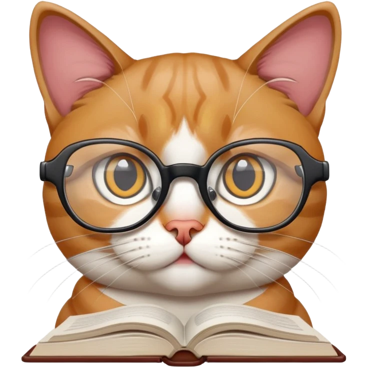 Cat that is studying for a test emoji