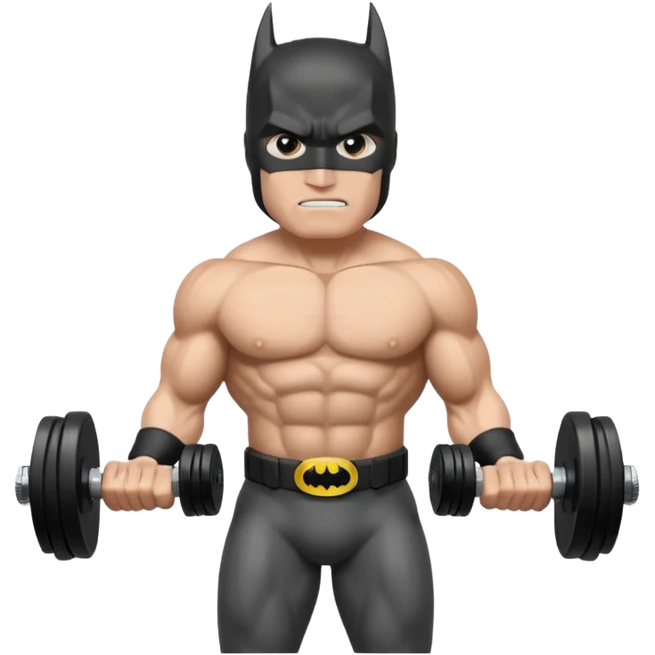 Batman lift dumbbells emoji