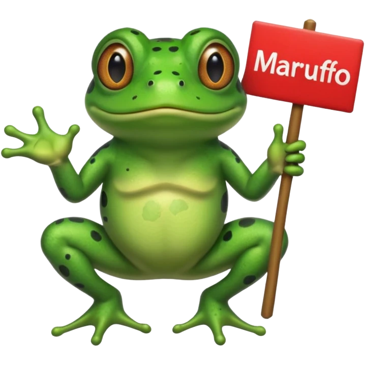 bufo frog holding a sign that says 'Marrufo' emoji