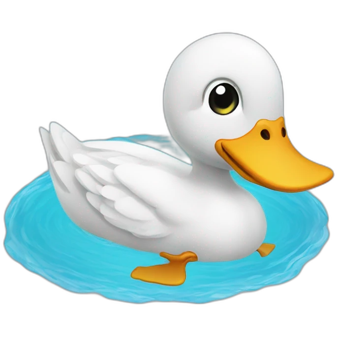 Small duck swimming in the pool emoji