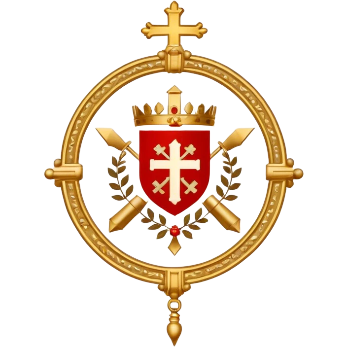 Pope's emblem with a touch of red emoji