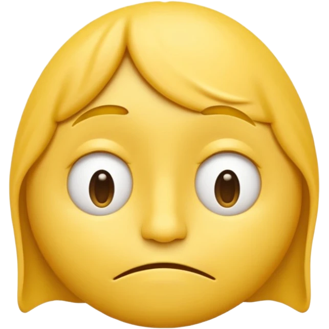 iOS-style 3D classic round yellow emoji face, half-closed droopy eyes, small uneven mouth, and slight head tilt, expressing sleepy and just-woke-up grogginess emoji