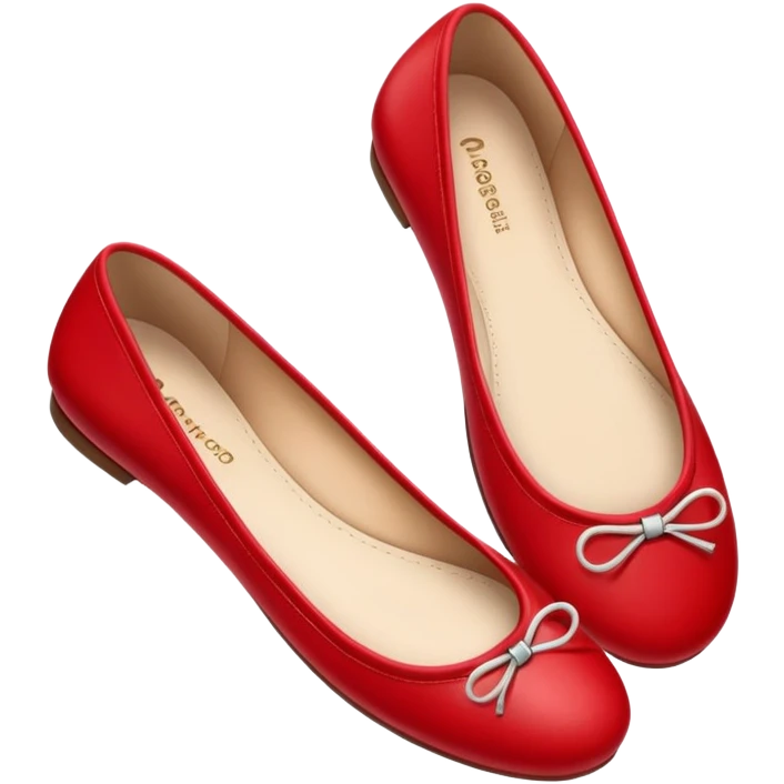 cherry red ballet flats, red flat shoes emoji