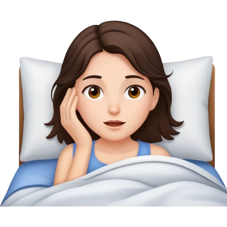 brunette girl waking up  emoji