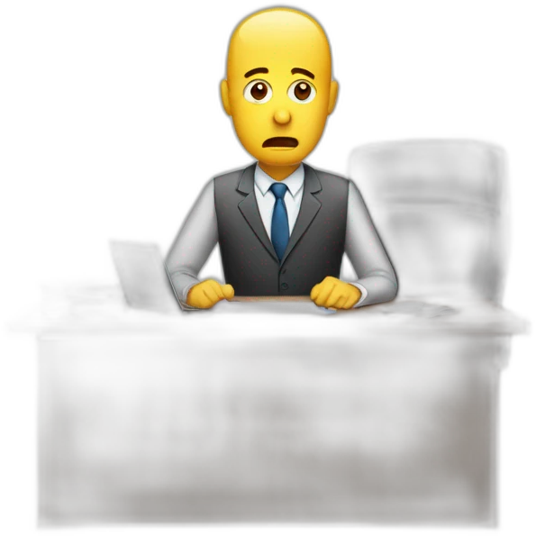 job interview desk man perplexed emoji