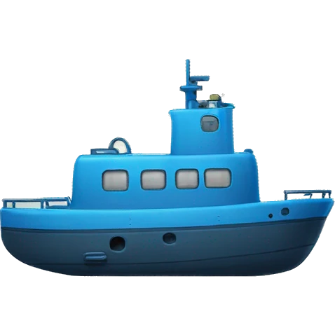 barco submarino de color azul emoji